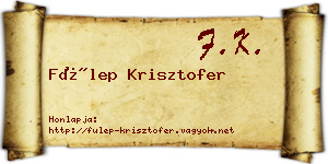 Fülep Krisztofer névjegykártya