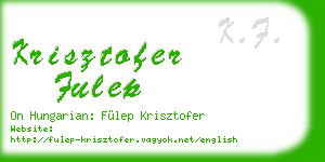 krisztofer fulep business card