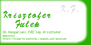 krisztofer fulep business card